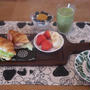 クロワッサンサンドの朝食と　明太子のペペロンチーノ＆マルゲリータの昼食♪