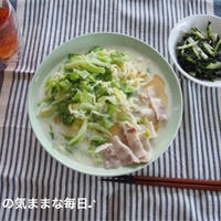 簡単豆乳鍋ラーで夜ご飯☆