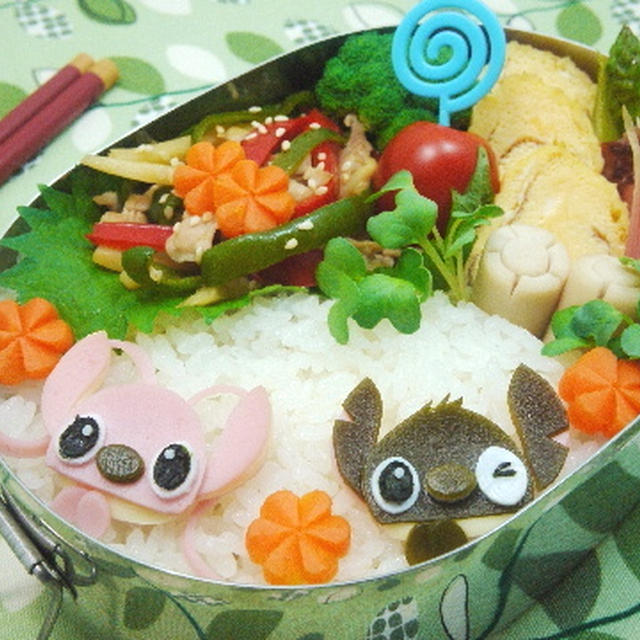 チンジャオロースー＊スティッチ&エンジェルのお弁当