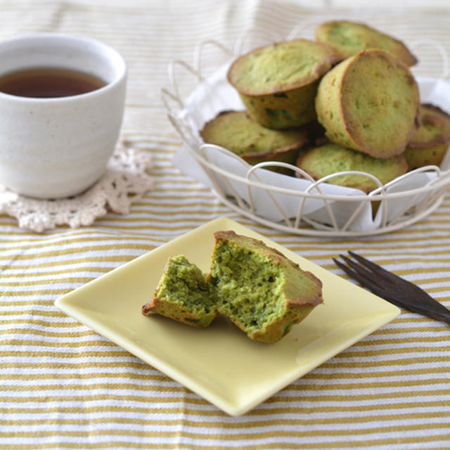抹茶おからバターケーキ。【食べやすく・おいしく・糖質オフ】