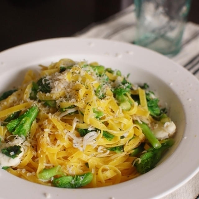 菜の花とシラスの春色パスタ