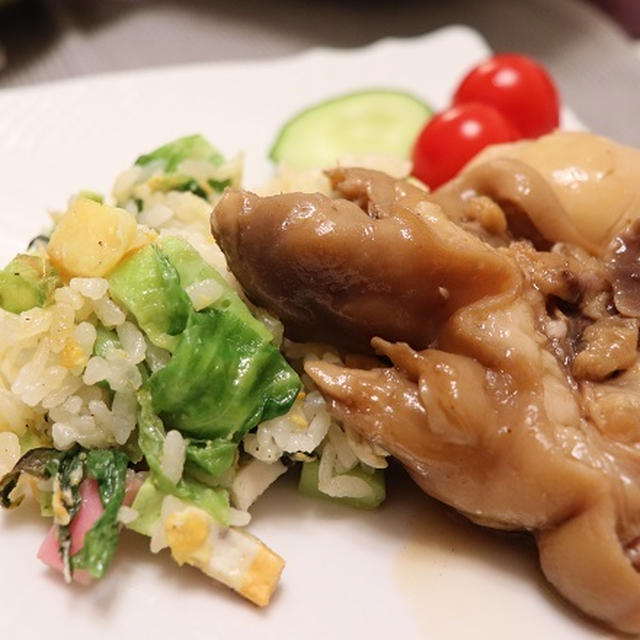 ★おせちの残りかまぼ篇「醤油煮豚足かまぼこチャーハン」