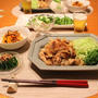 『豚の生姜焼き』とストウブで『小さいおかず』の献立。