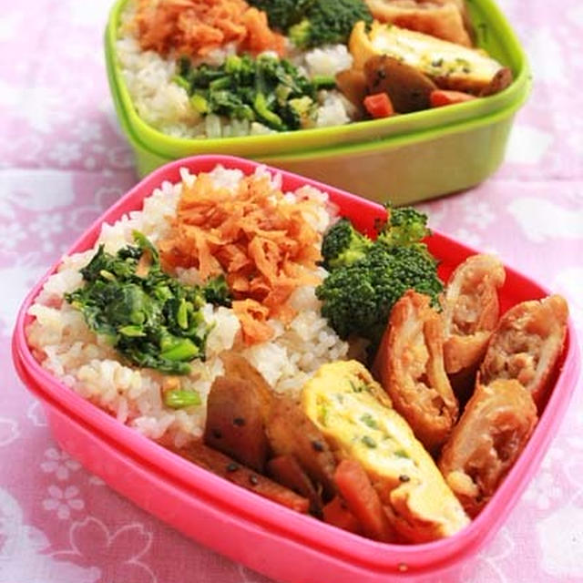 かぶの葉 にんじんふりかけ弁当 ワンプレートランチ By おいしっぽさん レシピブログ 料理ブログのレシピ満載