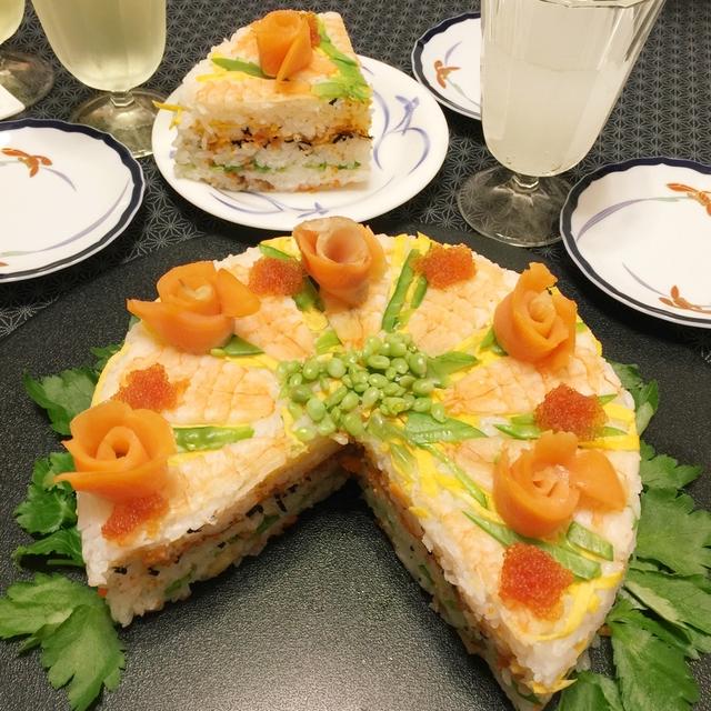 お寿司ケーキ 夫誕生日 By らぴすらずりさん レシピブログ 料理ブログのレシピ満載