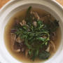 砂肝と茸と春菊のスープ