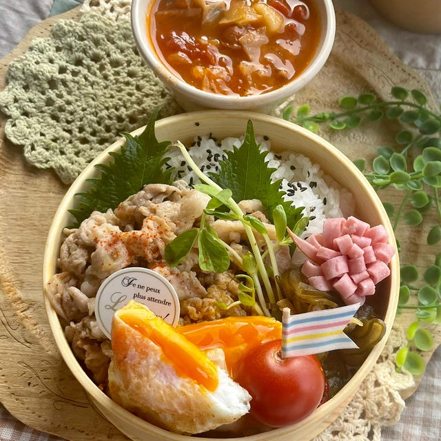 ＊快適な朝の生姜焼き弁当作り＊