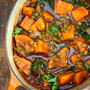 Curry Leaf Soup with Sweet Potato, Lentils, and Kale – Veganカレーの葉風味のスープ