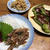 ごまさばとピーマンの肉詰め。しっぽくうどん。生姜の花？