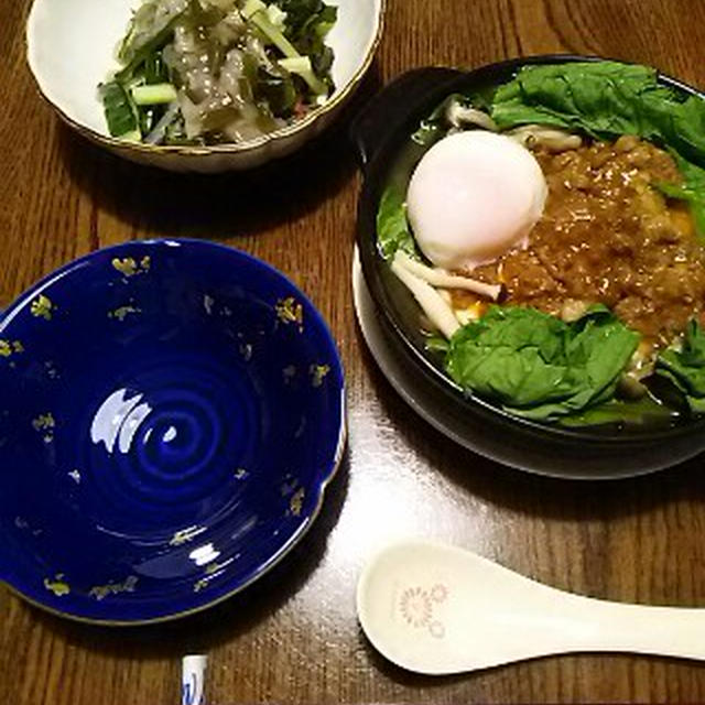 ジャージャー麺、それとも肉味噌・豆腐鍋？の夜(笑)