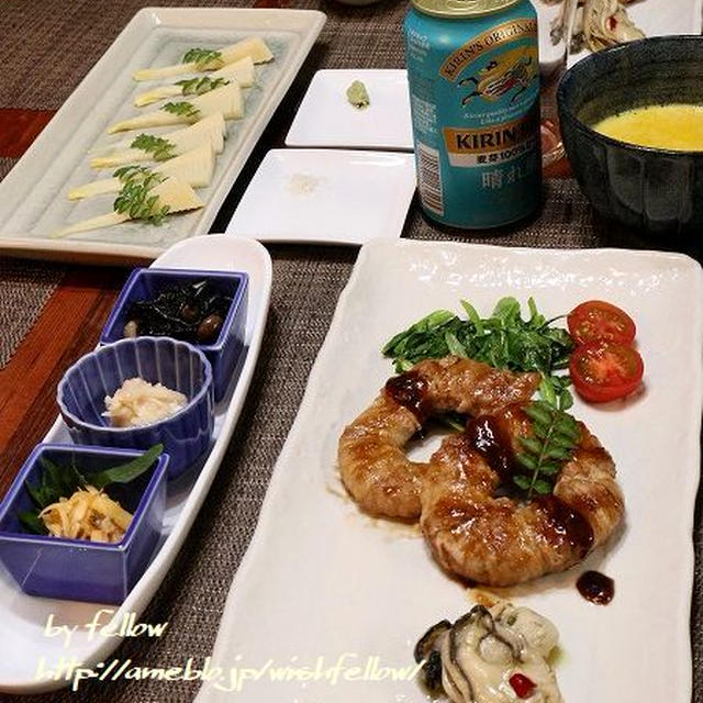 ◆トンデ筍リングに筍の刺身でおうちごはん♪～ゆるやか糖質制限♪