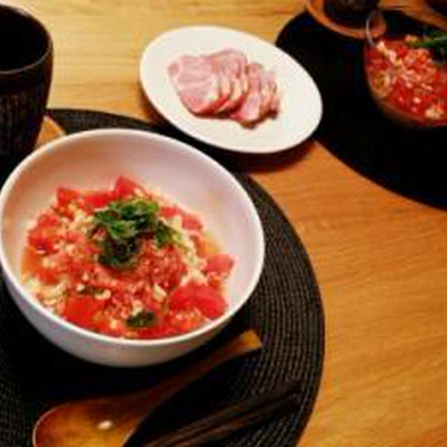 真っ赤なトマトの冷やしおろしうどん☆