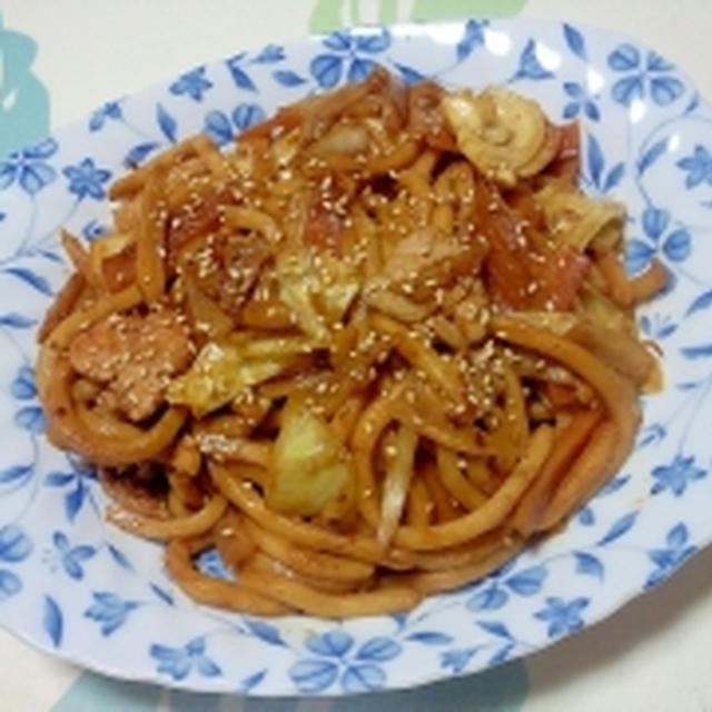 回鍋肉風焼きうどん
