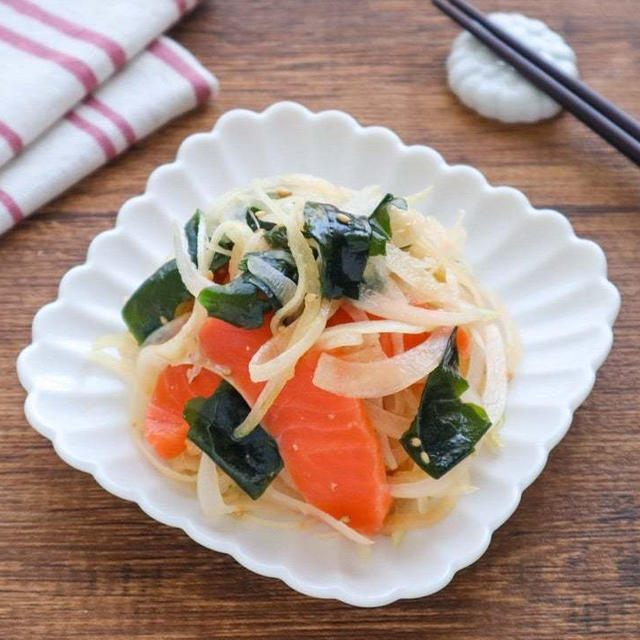 ＊【レシピ】やみつき♡サーモンとたまねぎのごま味噌ナムル＊