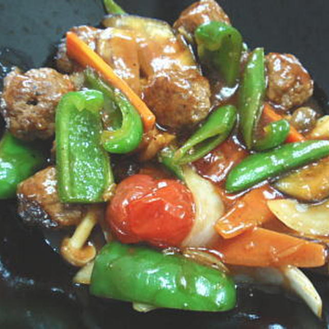 肉団子と野菜の甘酢炒め（レシピ付）