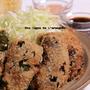 辛くない第二弾*カレー風味の肉詰めフライwith辛いソース。