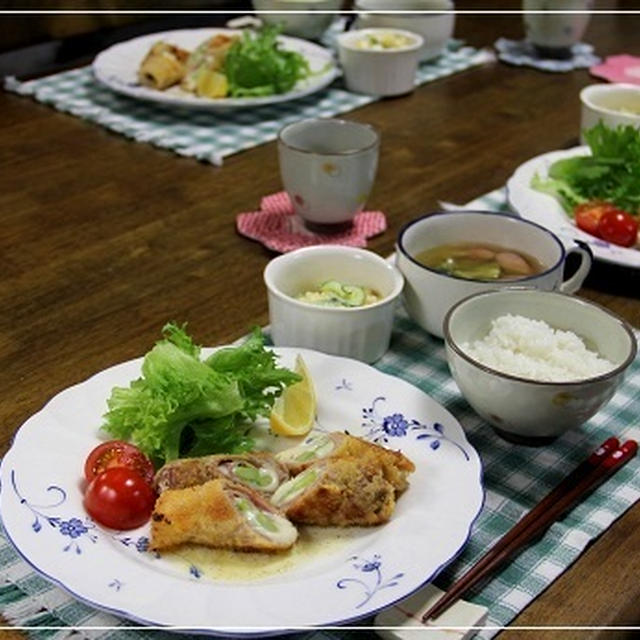 ・豚肉のハムチーズ巻き巻き　バターソース