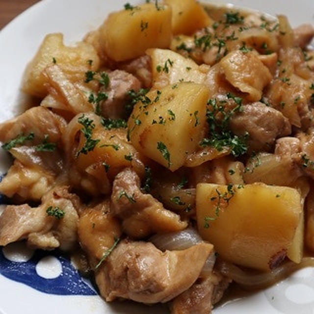 子供うけ抜群！！「新じゃがと鶏肉のバター照り焼き」