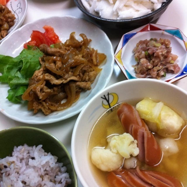 簡単ポトフ＆バラ焼き…夜ご飯♡