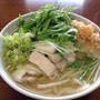 朝ごはんに「水菜鶏うどん」