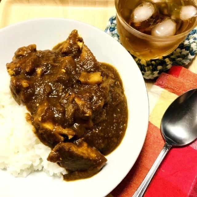 市販のフレークルーで厚揚げ＆チキンのカレー　＆フーディストノートにレシピ掲載