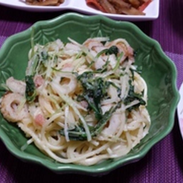 明太子スパゲティとマグロステーキ