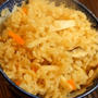 出汁いらず、干し貝柱で中華風たけのこご飯、芝エビの中華風炒め、ふんわりコーンスープでおうち中華飯