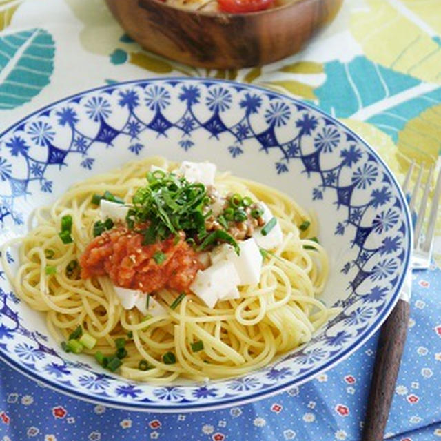 ノンオイルでサッパリ！明太子のネバネバパスタ