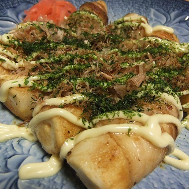 お好み焼き風な肉巻きはんぺん