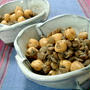 ガルバンゾとレンズ豆の黒ごまバルサミコマリネ