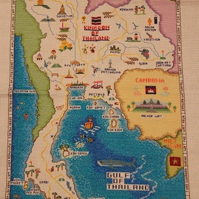 タイ地図刺繍ついに完成 By Yukieさん レシピブログ 料理ブログのレシピ満載