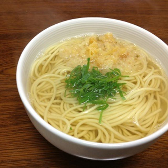 今朝はお腹の調整で「駅そば風」