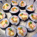料理教室のメニュー 。かんぴょう入り巻き寿司 Sushi-Roll