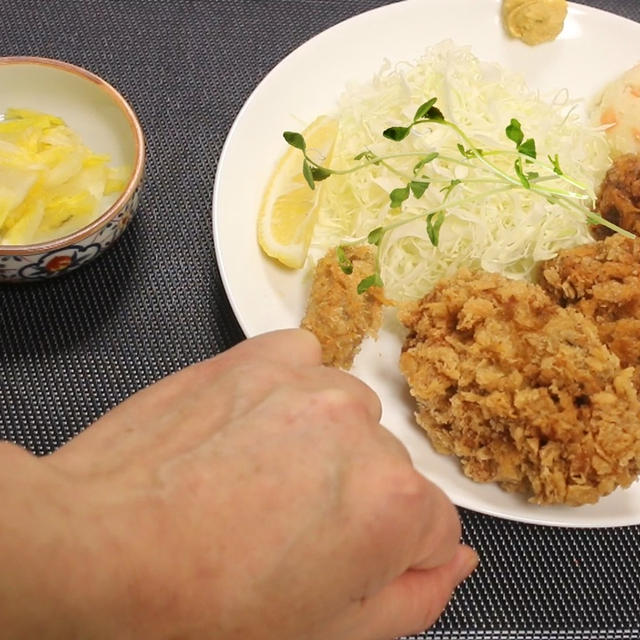 爆弾カキフライ　3個定食♪