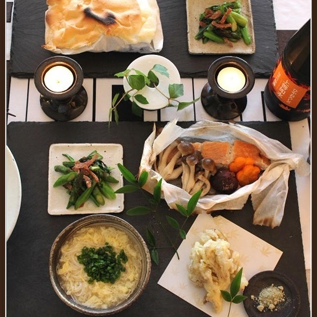 金目鯛と茸の塩釜蒸し♪ほっとする秋の食卓