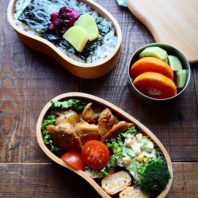 海苔弁＆鶏もも肉の照り焼き弁当♡【#お弁当#海苔弁】