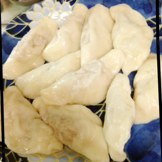 手作り皮の水餃子♪