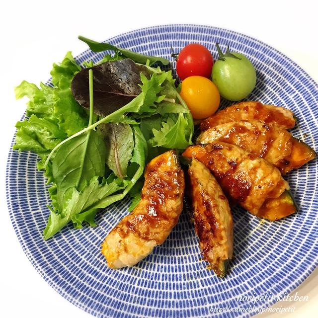 <10分で晩ごはん>肉巻きカボチャのオイマヨ焼き♡