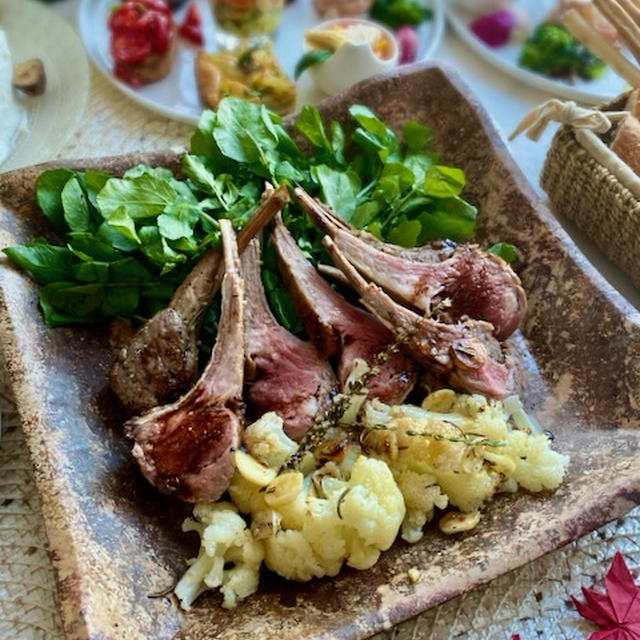 おうちレストラン〜骨付きラム肉のソテー