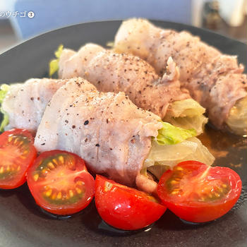 レンジで豚バラ肉レタス巻き！