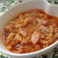 早ゆでパスタで簡単ミネストローネ♪