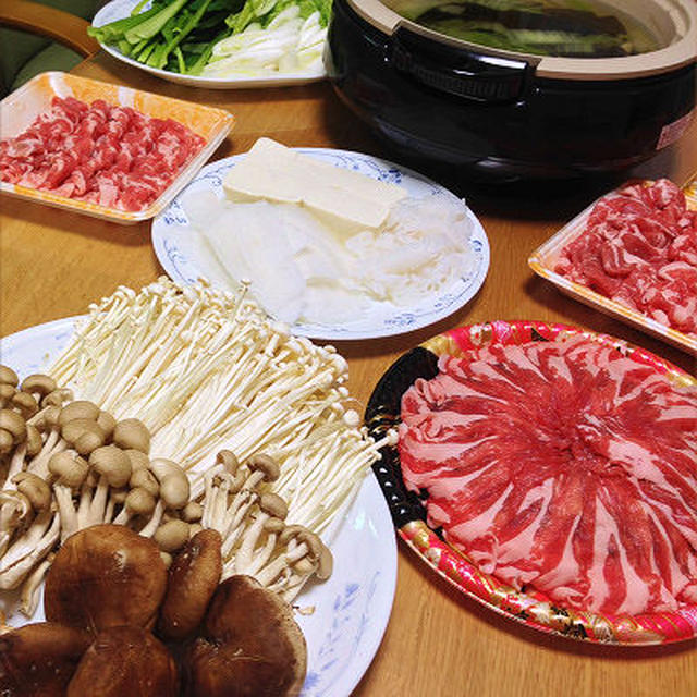 昨夜の豚肉のしゃぶしゃぶ＆お土産のカステラ♪