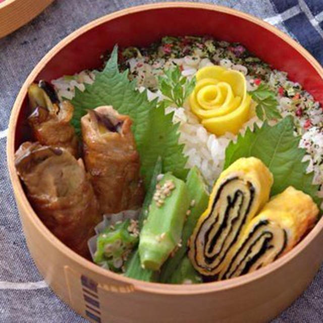 【お弁当作り】家庭菜園の野菜で作る・なすの肉巻き照り焼き弁当