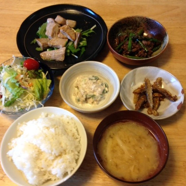 今日の昼ごはんはまぐろのバター醤油ソテーなど～