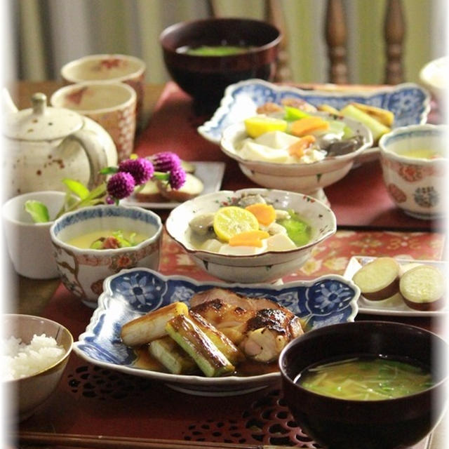 鶏の照り焼き。と　風邪対策献立。