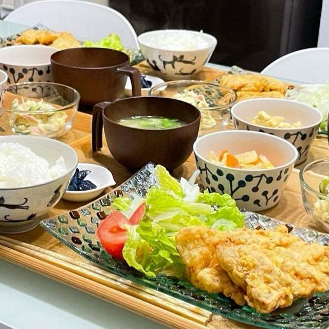 4月22日✰晩ごはん♩♩♩鶏胸肉で簡単!!ジューシー!!!美味しい!!!!!フライドチキン