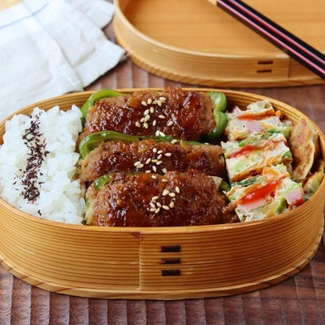 食品ロス削減！「くず野菜オムレツ」「ピーマンのそのまま肉詰め」2品弁当 SDGsを考える