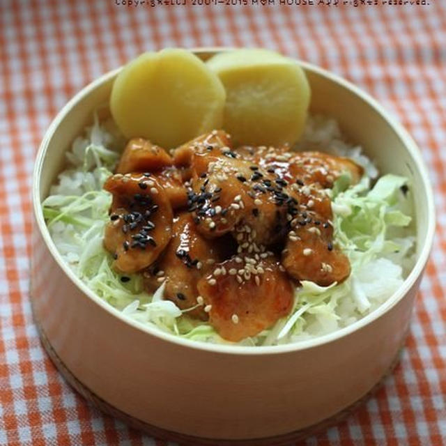 ｺﾁｭｼﾞｬﾝ照り焼きﾁｷﾝ丼 ☆ 野菜そば♪