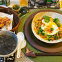i-kitchen 桜海老と蕪葉の塩焼きそば、ゲソ天、海苔スープ