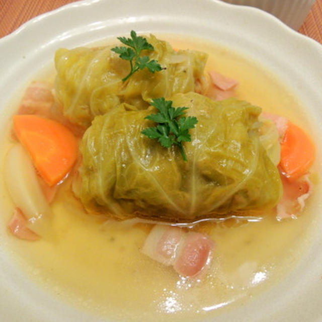 連休中のワイン料理　ロールキャベツ～☆